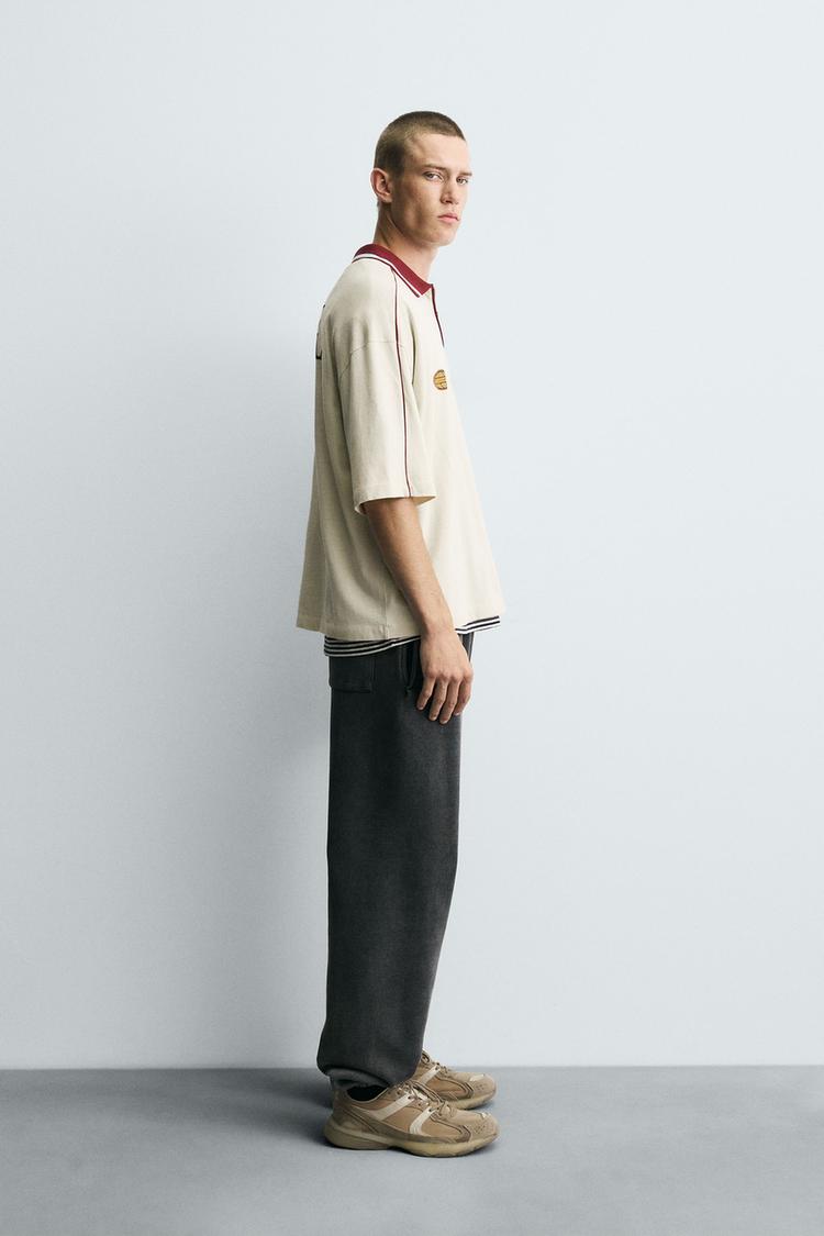 Zara Textured Knit Polo — ecru