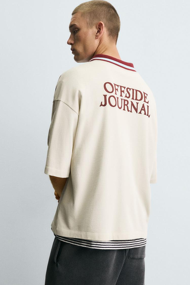 Zara Textured Knit Polo — ecru
