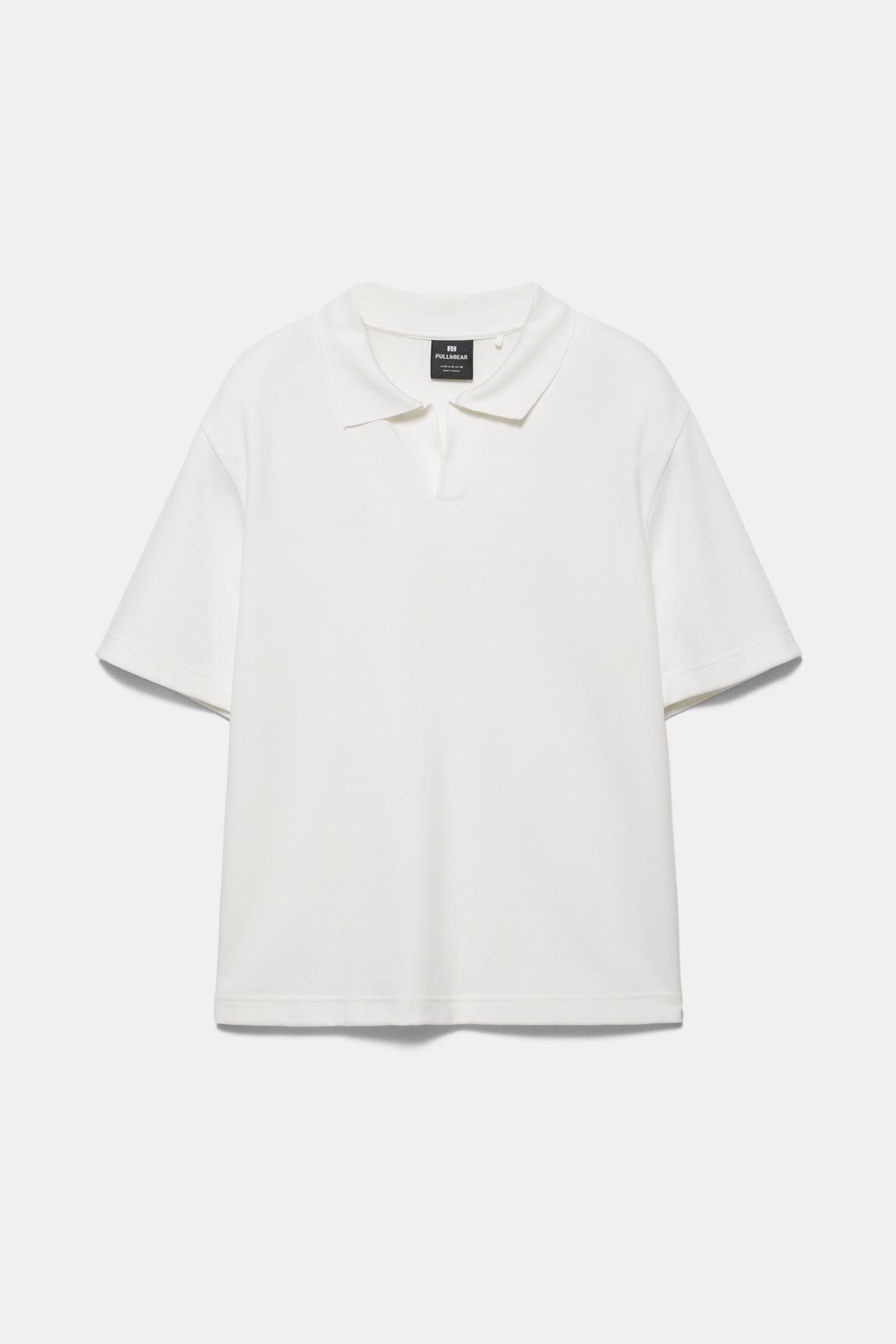 Pull&Bear Piqué Polo Essential — black