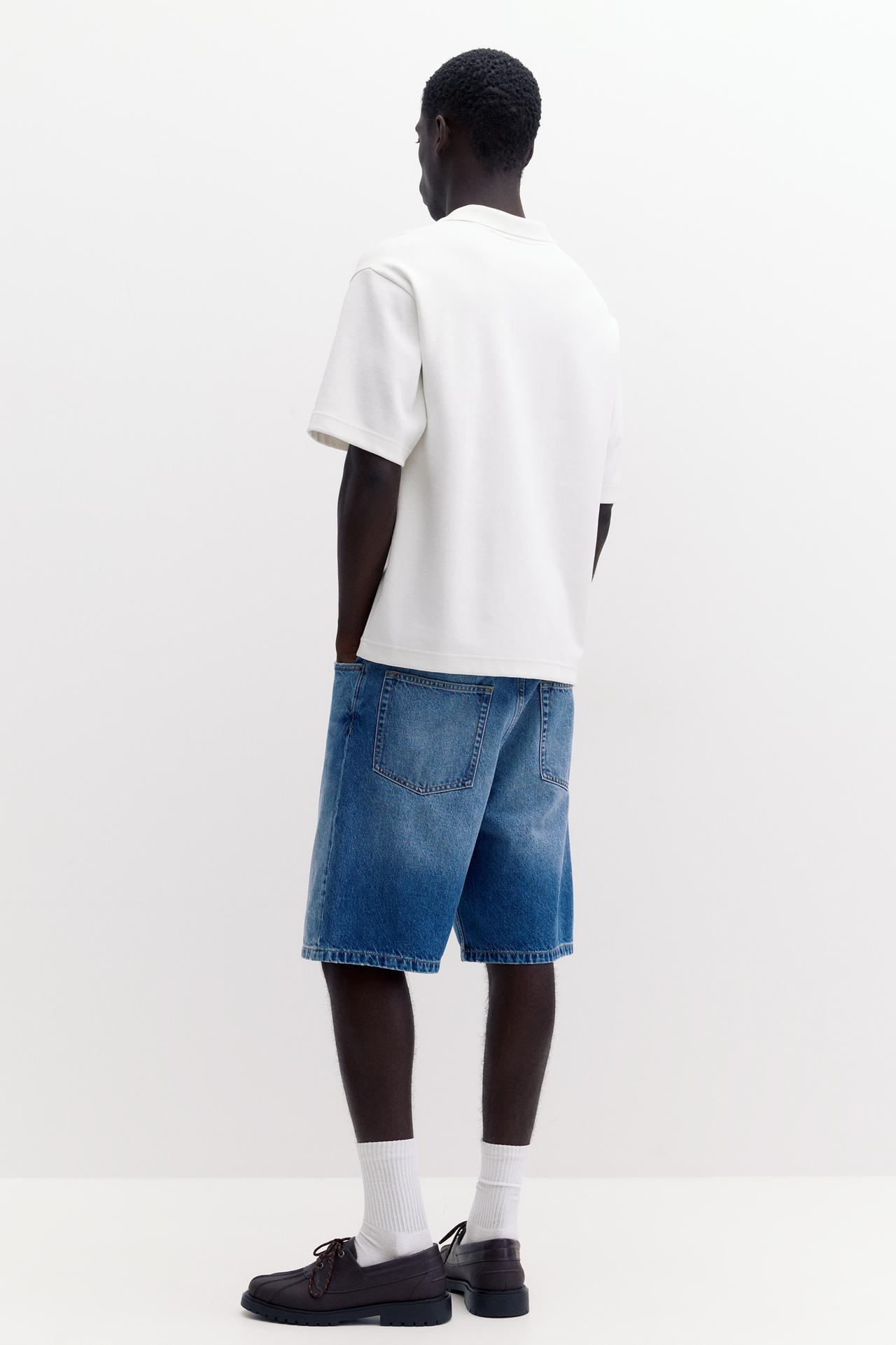 Pull&Bear Piqué Polo Essential — black