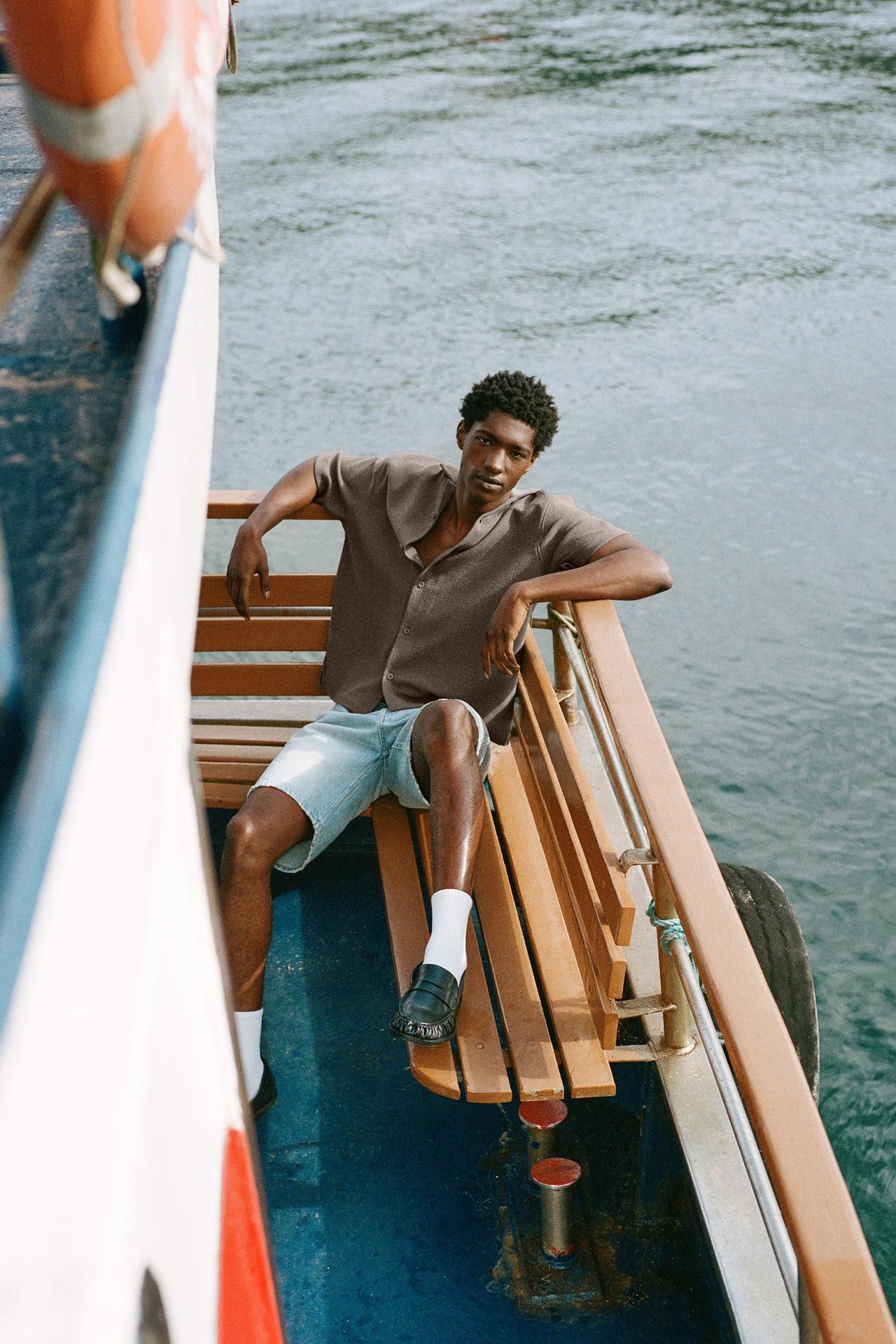 Pull&Bear Relaxed Poplin Shirt — Brown