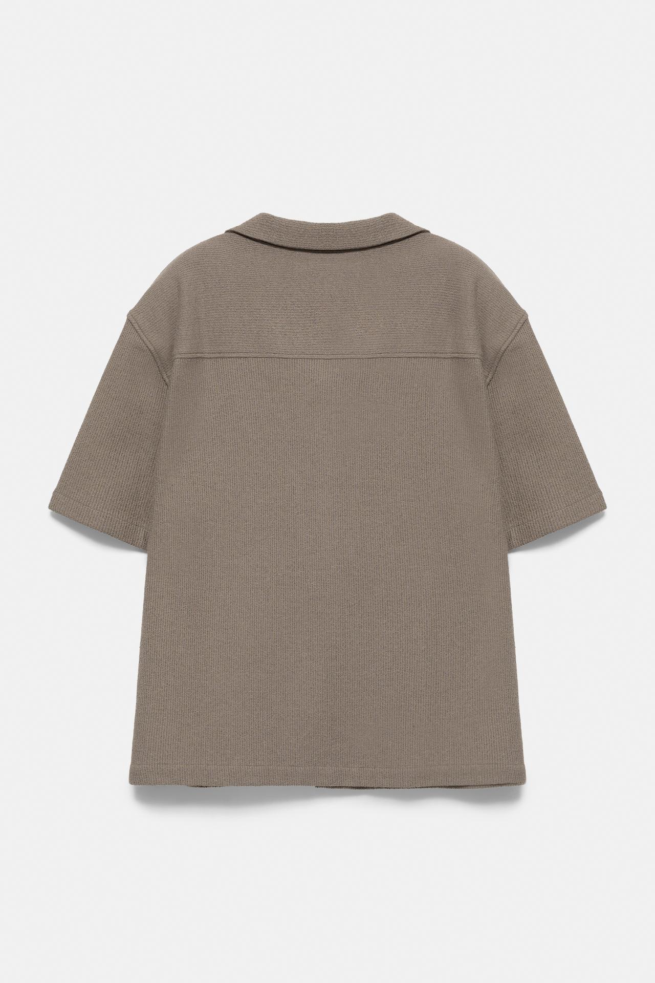 Pull&Bear Relaxed Poplin Shirt — Brown