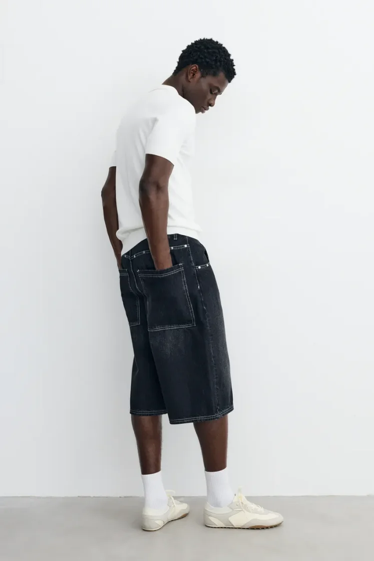 Pull&Bear Short sleeve knit polo shirt — Off White