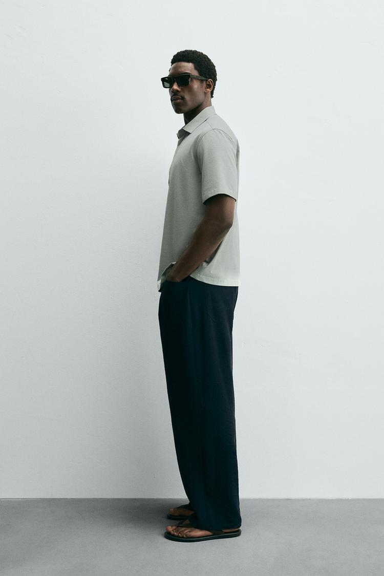 Zara Crisp Poplin Shirt — Light Grey