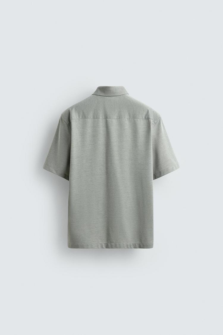 Zara Crisp Poplin Shirt — Light Grey