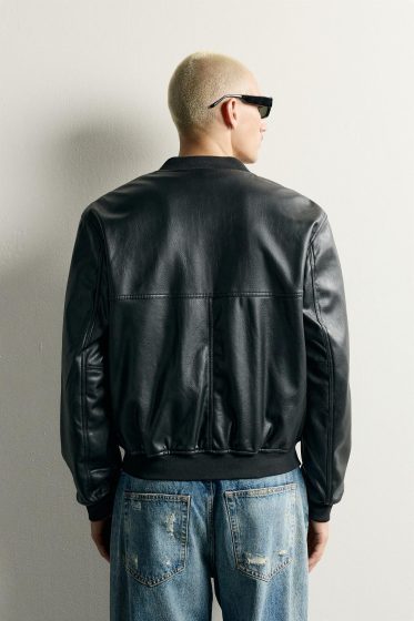 Blouson Bomber Effet Cuir