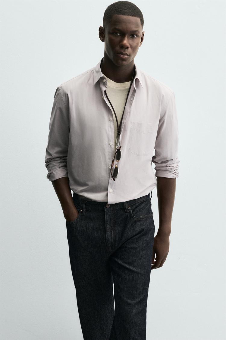 Zara Crisp Poplin Shirt — white