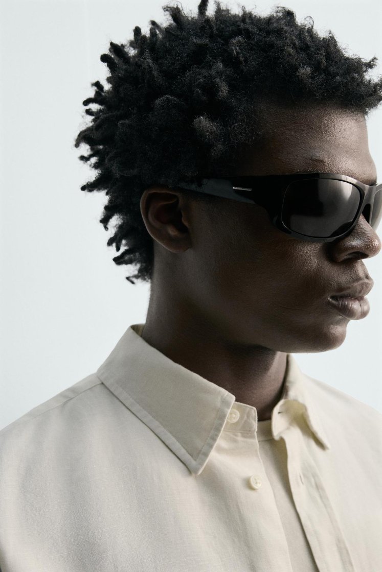 Zara HEMP-COTTON REGULAR FIT SHIRT — White