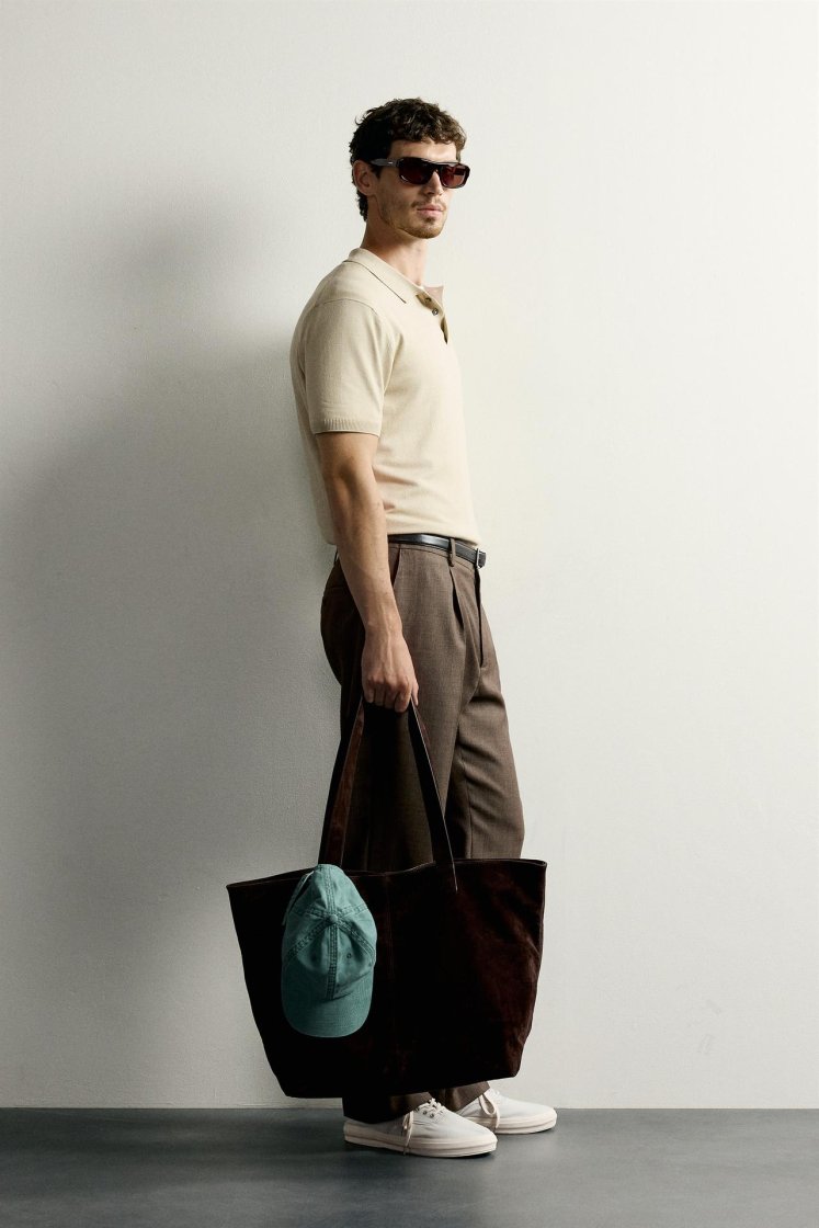 Zara Knit Polo Regular Fit — Vert clair
