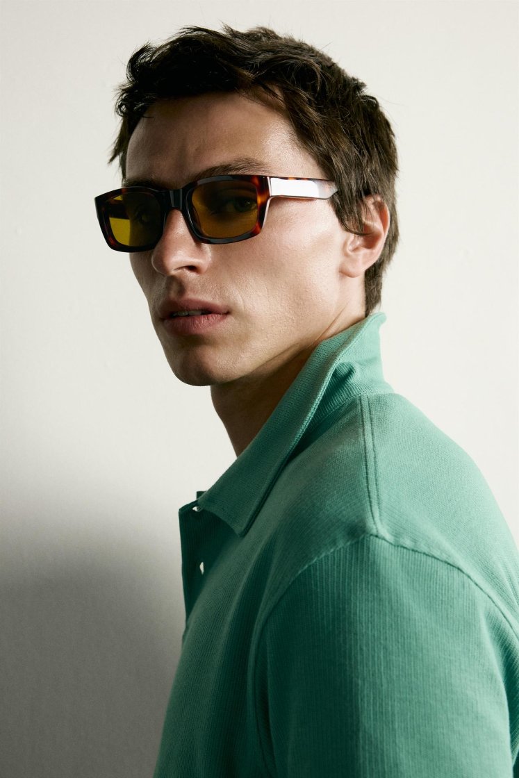 Zara REGULAR FIT TEXTURED POLO SHIRT — Intense green