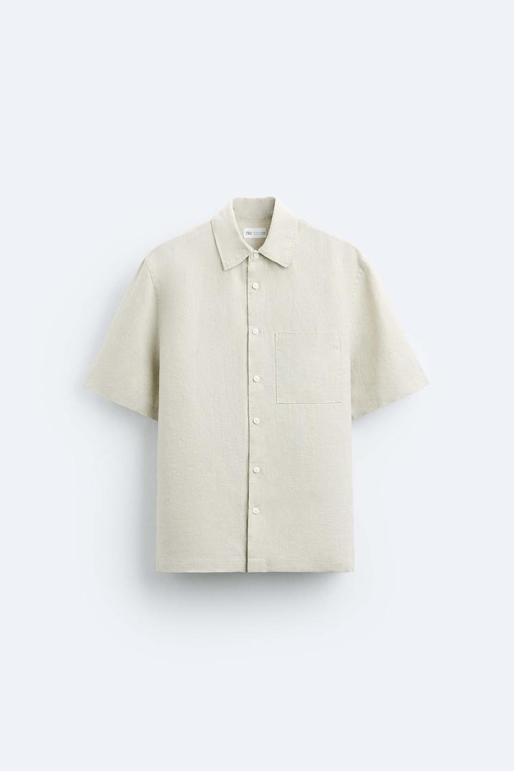 Zara Short Sleeve Summer Shirt — Sand