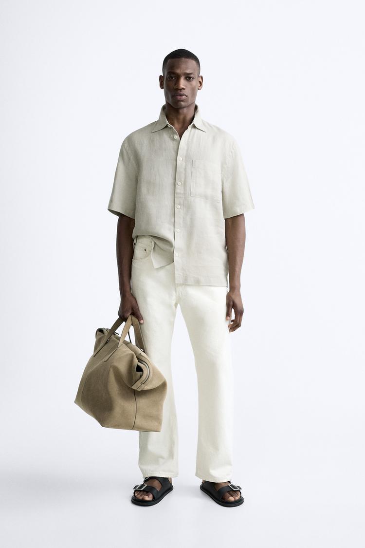 Zara Short Sleeve Summer Shirt — Sand