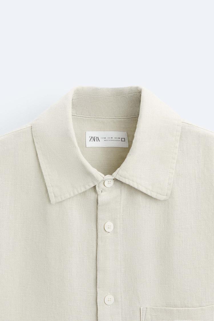 Zara Short Sleeve Summer Shirt — Sand