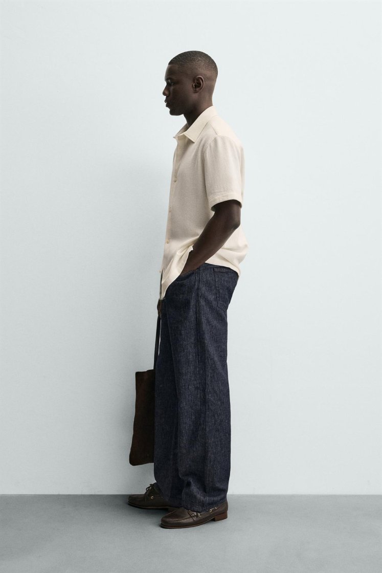 Zara Structured Comfort Shirt — Écru