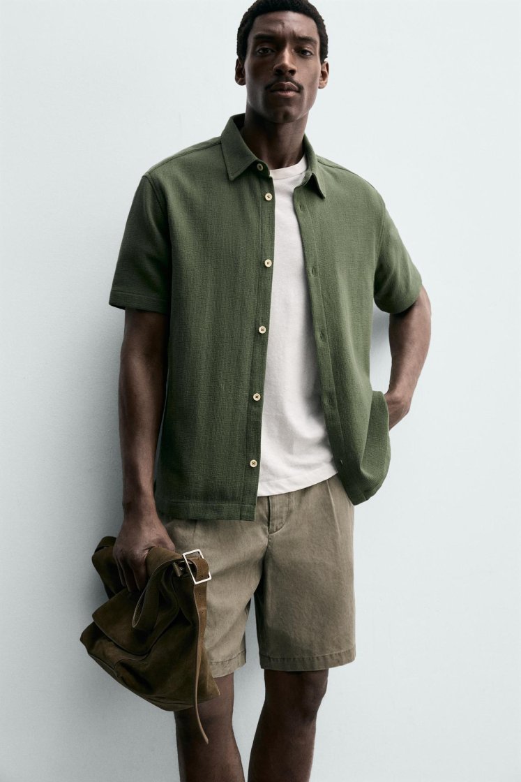 Zara Structured Comfort Shirt — Vert