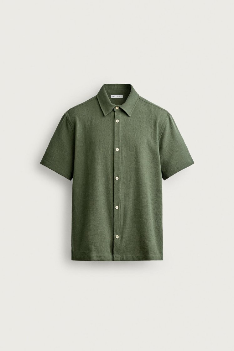 Zara Structured Comfort Shirt — Vert