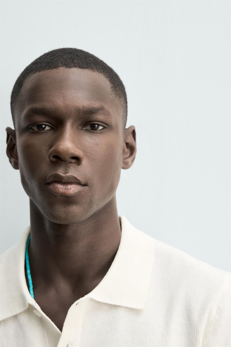 Zara Structured Knit Regular Polo — Blanc