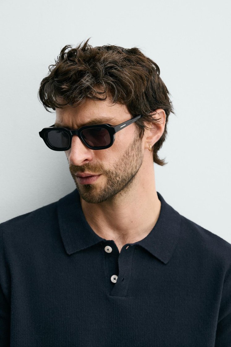 Zara Structured Knit Regular Polo — Bleu marine