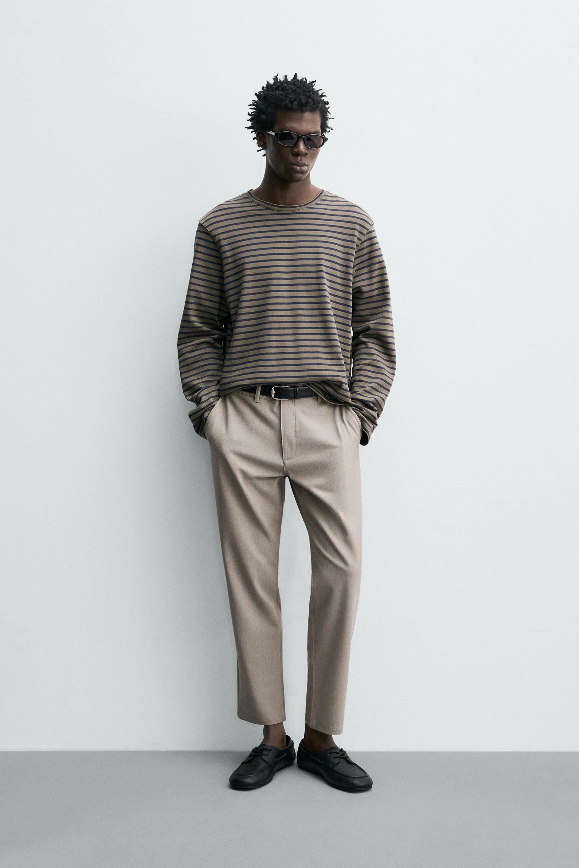 Zara Comfort Stretch Chino Trousers — Light mink