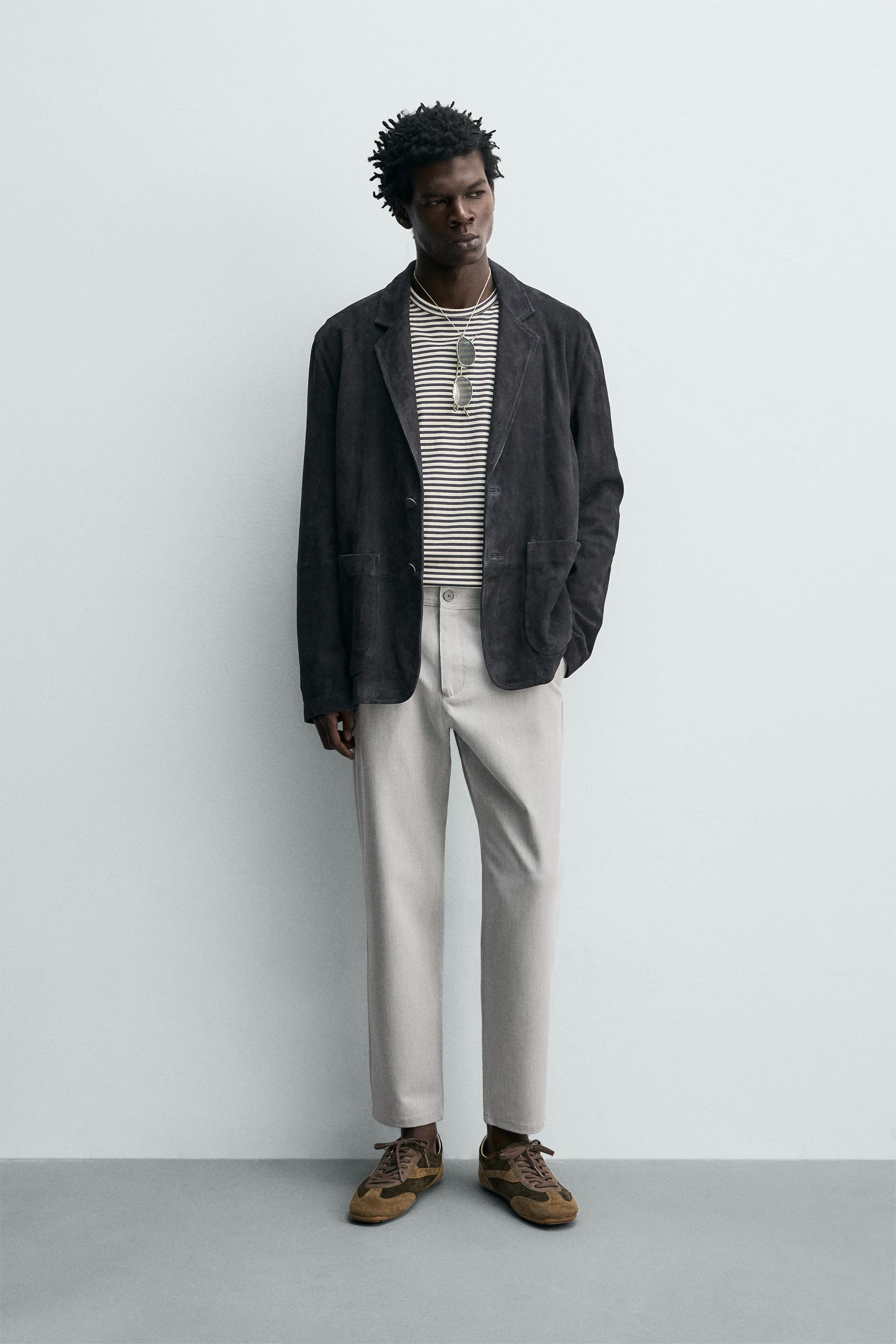 Zara Comfort Stretch Chino Trousers — Pearl grey
