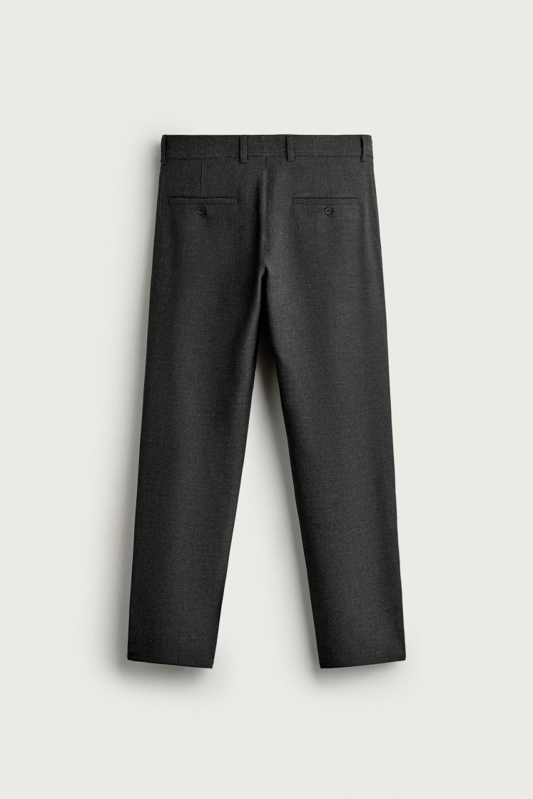 Zara Comfort Stretch Chino Trousers — Anthracite Grey