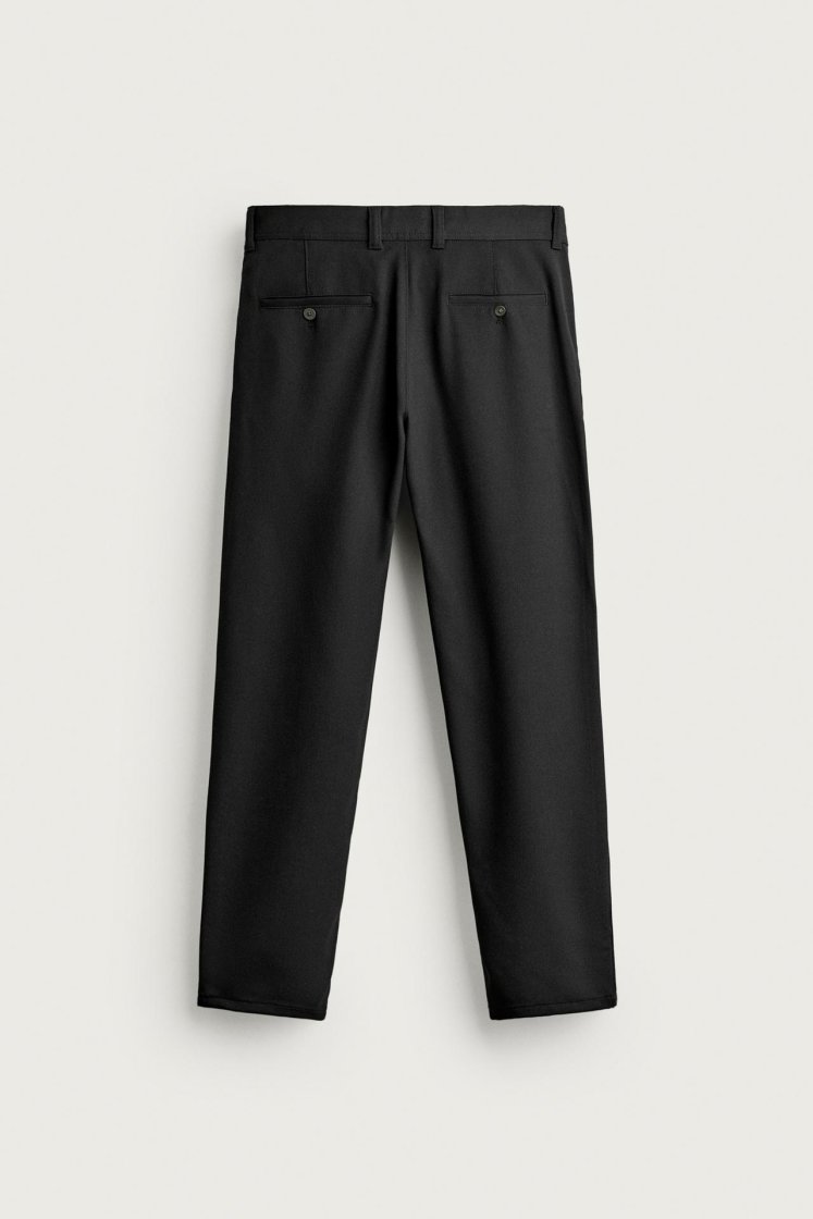 Zara Comfort Stretch Chino Trousers — Black