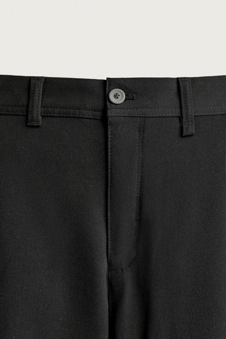 Zara Comfort Stretch Chino Trousers — Black