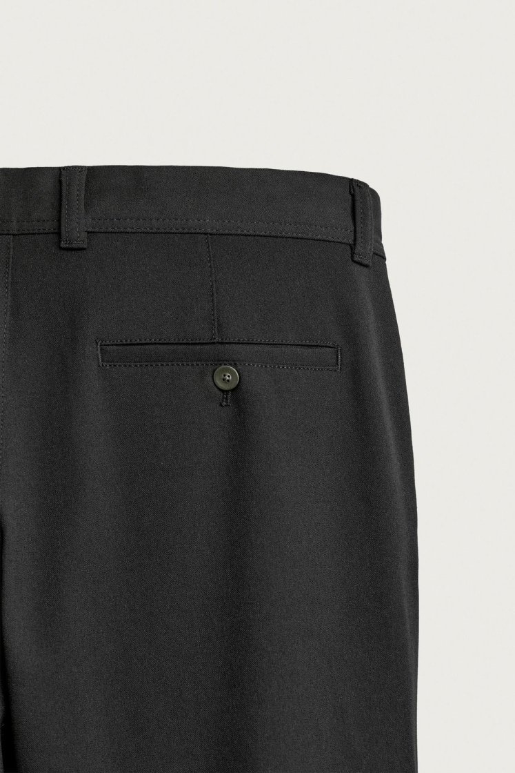 Zara Comfort Stretch Chino Trousers — Black