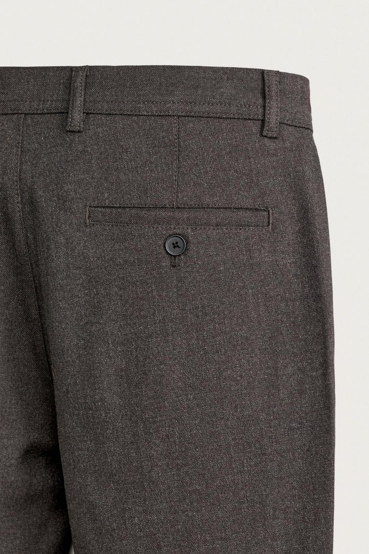 Zara Comfort Stretch Chino Trousers — Dark brown