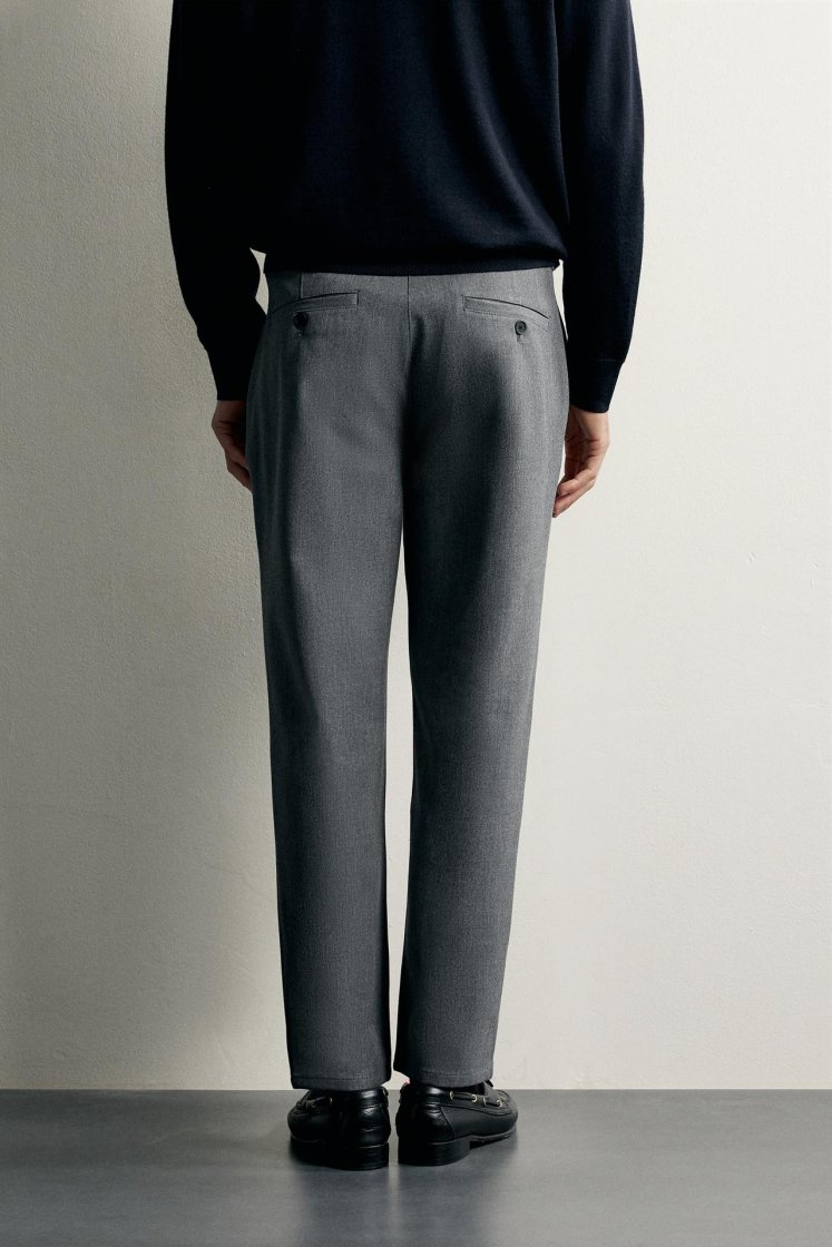 Zara Comfort Stretch Chino Trousers — Grey