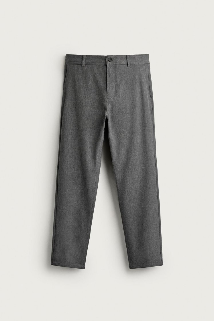 Zara Comfort Stretch Chino Trousers — Grey