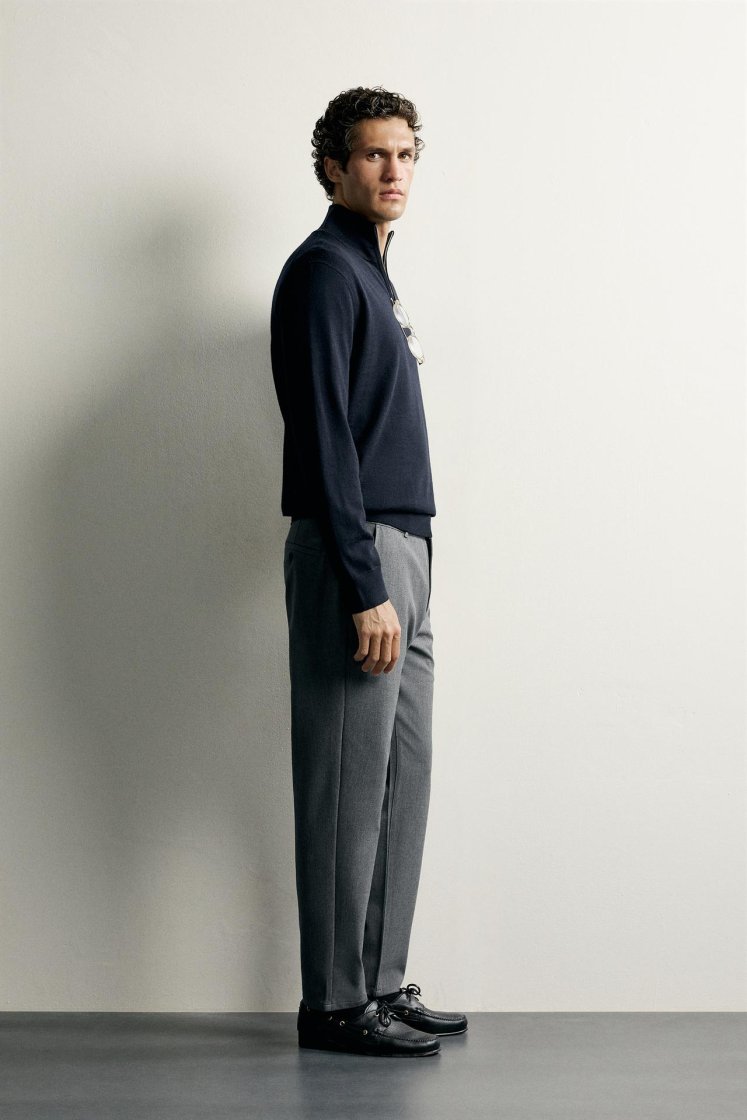 Zara Comfort Stretch Chino Trousers — Grey