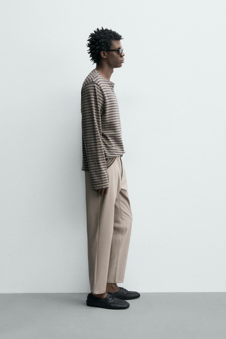 Zara Comfort Stretch Chino Trousers — Light mink