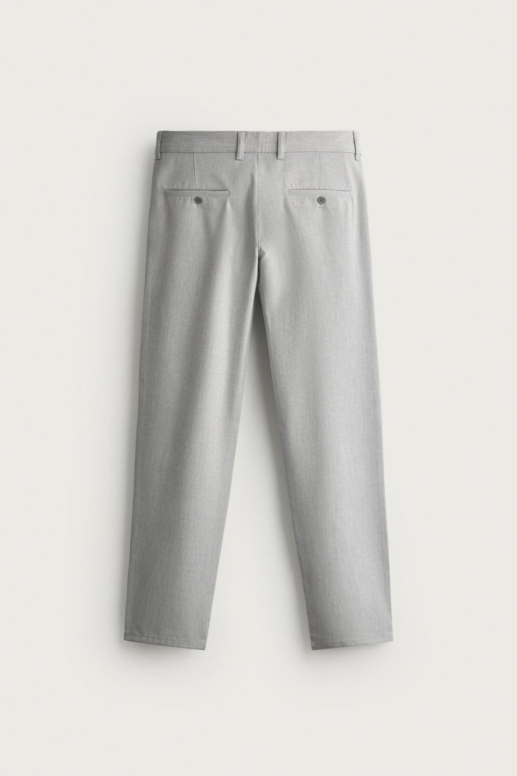 Zara Comfort Stretch Chino Trousers — Pearl grey