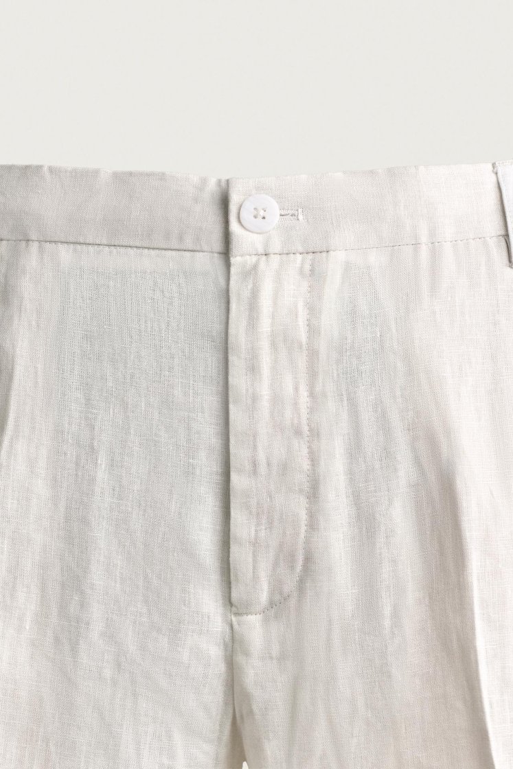 Zara PANTALON REGULAR FIT 100% LIN — Blanc