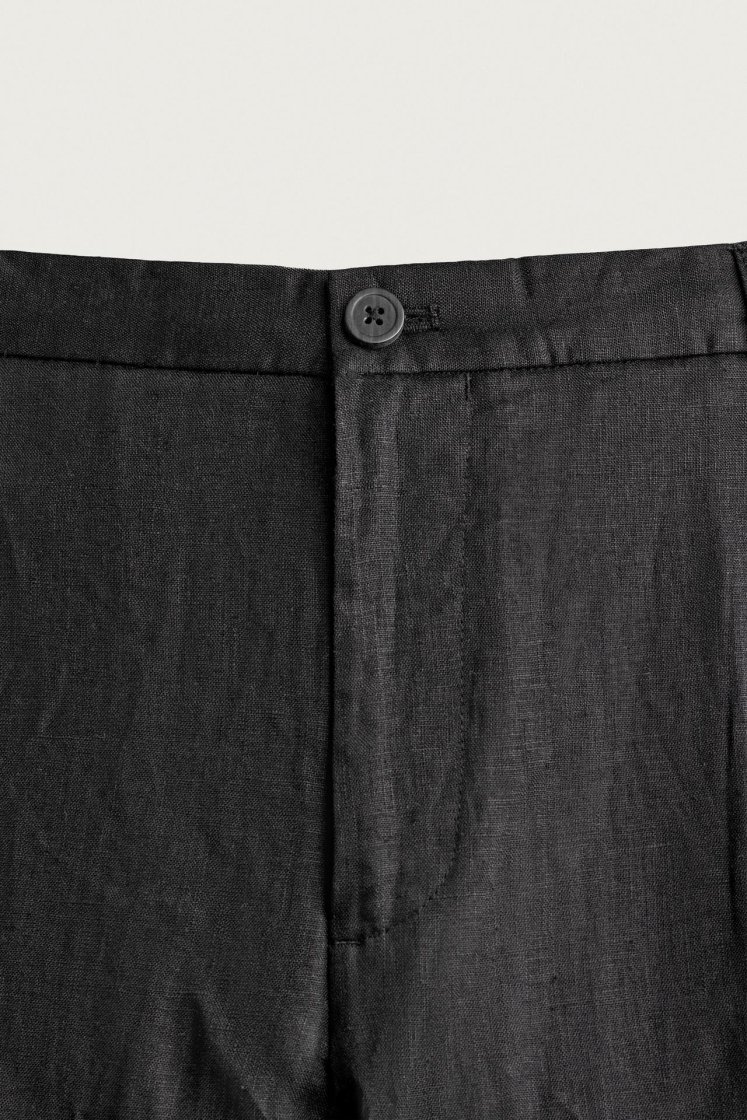 Zara PANTALON REGULAR FIT 100% LIN — Noir