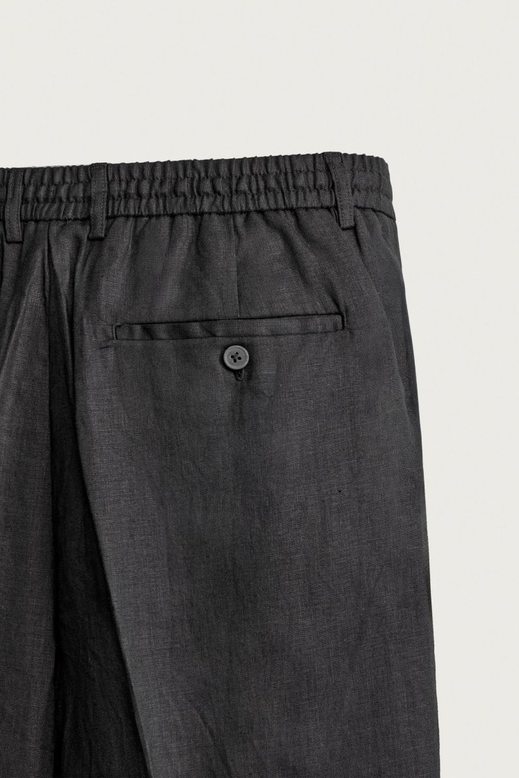 Zara PANTALON REGULAR FIT 100% LIN — Noir