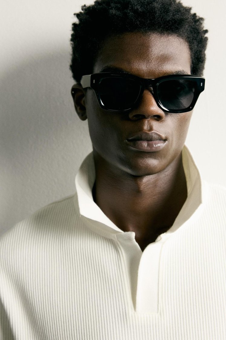 Zara POLO À STRUCTURE VERTICALE — Blanc cassé