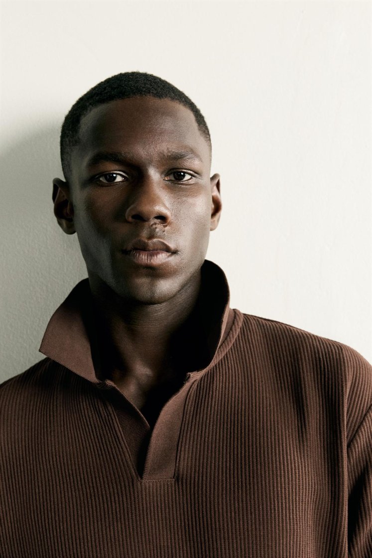Zara POLO À STRUCTURE VERTICALE — Marron
