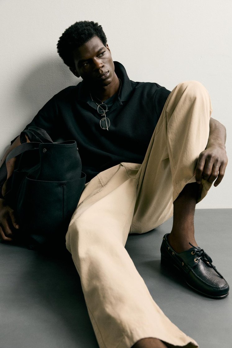 Zara POLO À STRUCTURE VERTICALE — Noir