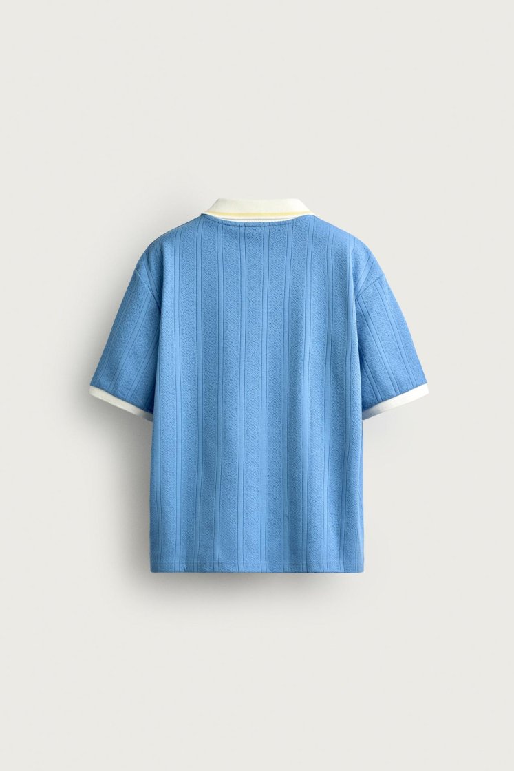 Zara Structured Embroidered Relaxed P — Bleu clair
