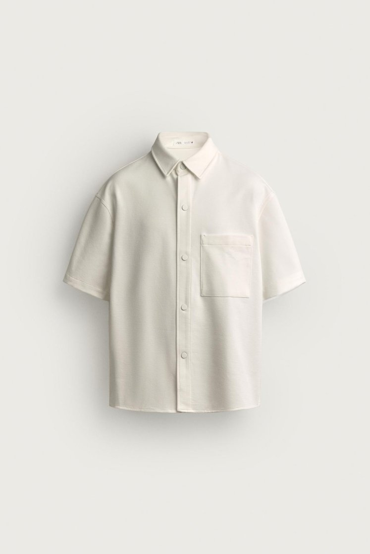 Zara SURCHEMISE CONFORT NON IRON — Blanc cassé