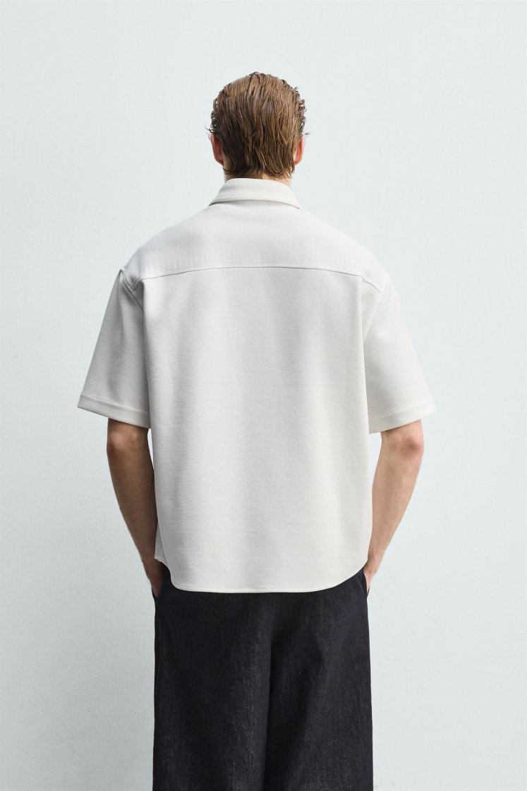 Zara SURCHEMISE CONFORT NON IRON — Blanc cassé