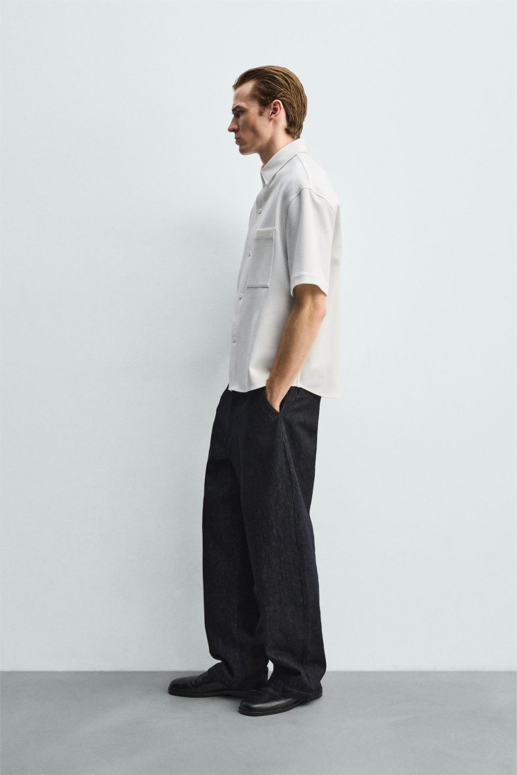 Zara SURCHEMISE CONFORT NON IRON — Blanc cassé