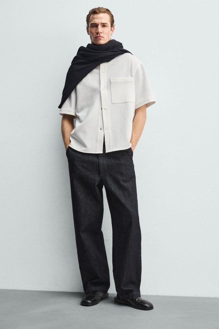 Zara SURCHEMISE CONFORT NON IRON — Blanc cassé
