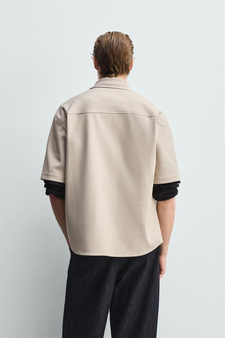 Zara SURCHEMISE CONFORT NON IRON — Marron clair