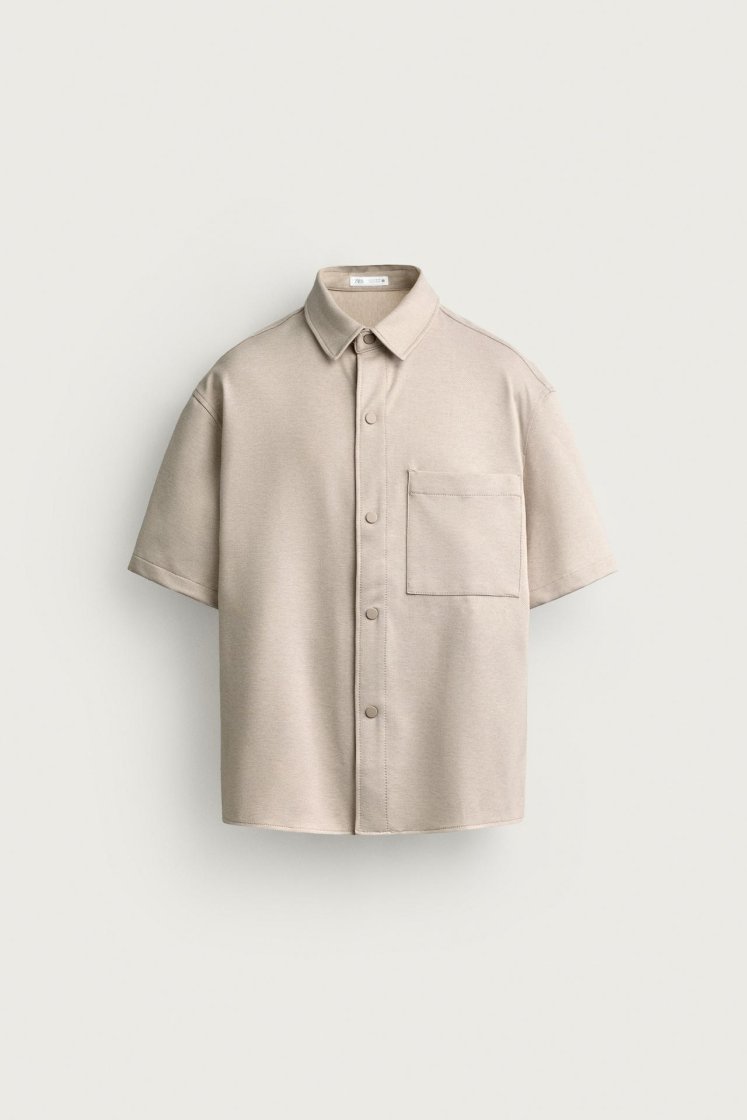 Zara SURCHEMISE CONFORT NON IRON — Marron clair