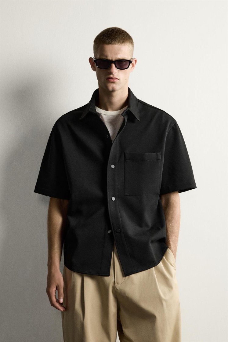 Zara SURCHEMISE CONFORT NON IRON — Noir