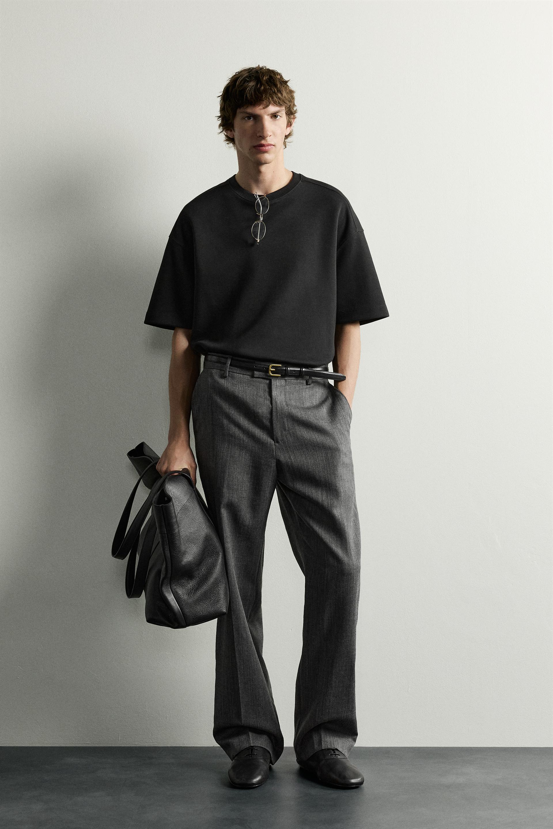 Zara SWEAT INTERLOCK COUPE DÉCONTRACTÉE — Noir