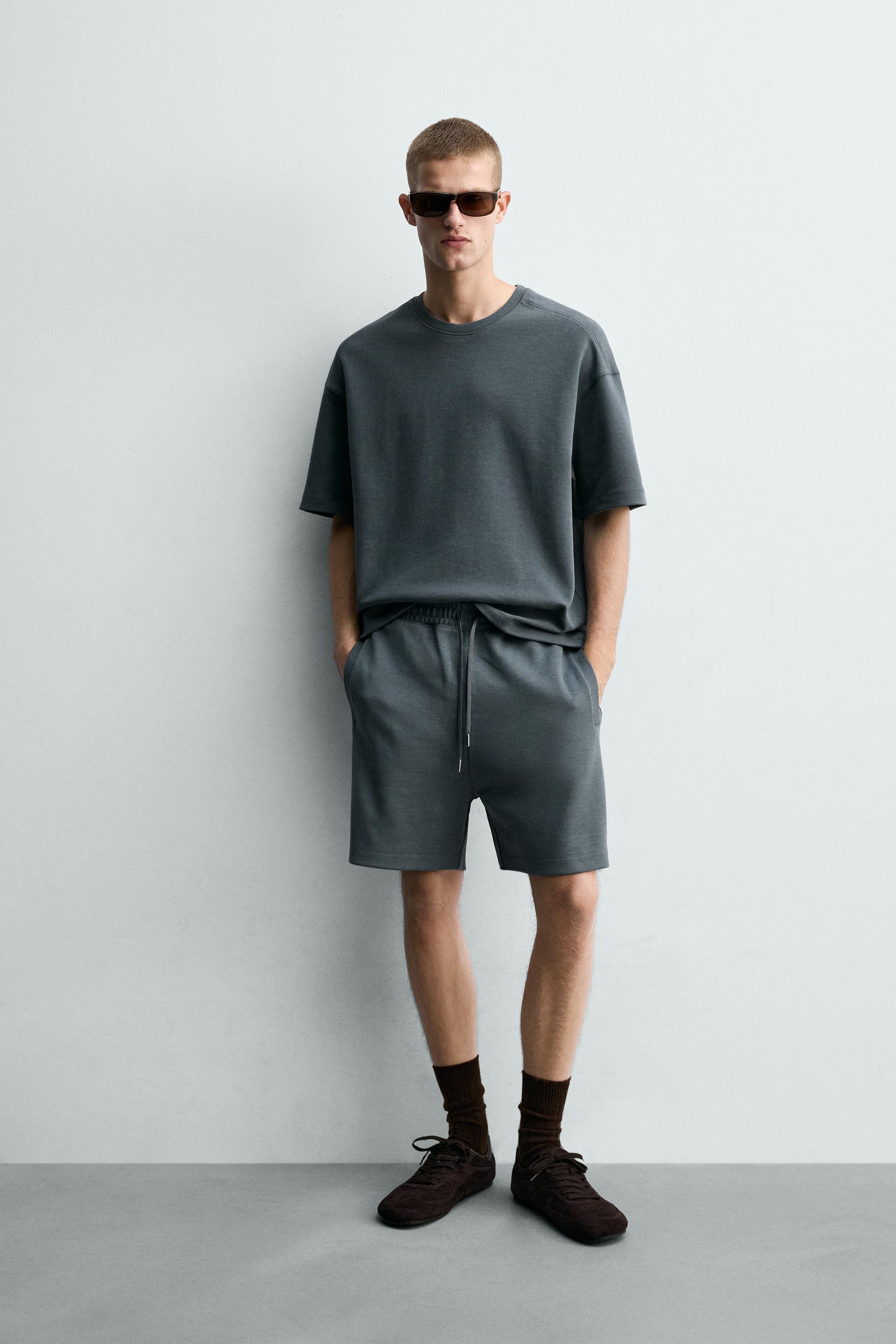 Zara SWEAT INTERLOCK COUPE DÉCONTRACTÉE — Bleu délavé